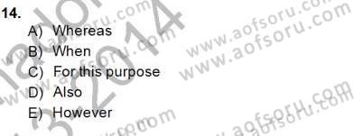 Pedagojik Gramer 1 Dersi 2013 - 2014 Yılı (Final) Dönem Sonu Sınav Soruları 14. Soru