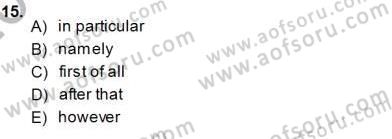Pedagojik Gramer 1 Dersi 2013 - 2014 Yılı (Final) Dönem Sonu Sınav Soruları 15. Soru