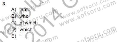 Pedagojik Gramer 1 Dersi 2013 - 2014 Yılı (Final) Dönem Sonu Sınav Soruları 3. Soru