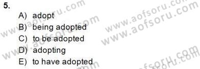 Pedagojik Gramer 1 Dersi 2013 - 2014 Yılı (Final) Dönem Sonu Sınav Soruları 5. Soru