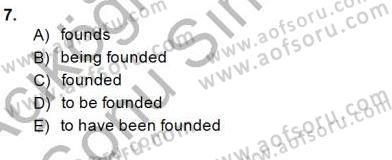 Pedagojik Gramer 1 Dersi 2013 - 2014 Yılı (Final) Dönem Sonu Sınav Soruları 7. Soru