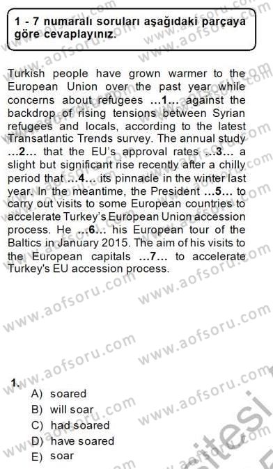Pedagojik Gramer 1 Dersi Ara Sınavı Deneme Sınav Soruları 1. Soru