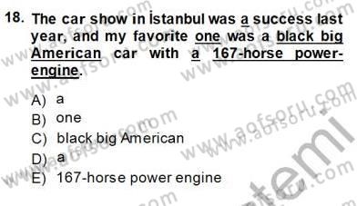 Pedagojik Gramer 1 Dersi Ara Sınavı Deneme Sınav Soruları 18. Soru