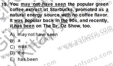 Pedagojik Gramer 1 Dersi Ara Sınavı Deneme Sınav Soruları 19. Soru
