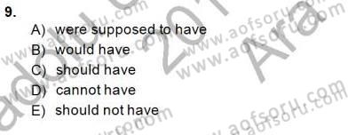 Pedagojik Gramer 1 Dersi Ara Sınavı Deneme Sınav Soruları 9. Soru