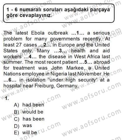 Pedagojik Gramer 1 Dersi 2014 - 2015 Yılı (Final) Dönem Sonu Sınav Soruları 1. Soru
