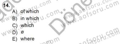 Pedagojik Gramer 1 Dersi 2014 - 2015 Yılı (Final) Dönem Sonu Sınav Soruları 14. Soru