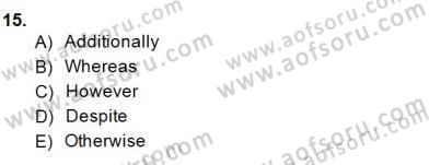 Pedagojik Gramer 1 Dersi 2014 - 2015 Yılı (Final) Dönem Sonu Sınav Soruları 15. Soru