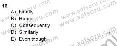 Pedagojik Gramer 1 Dersi 2014 - 2015 Yılı (Final) Dönem Sonu Sınav Soruları 16. Soru