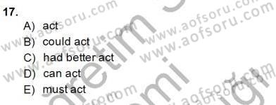 Pedagojik Gramer 1 Dersi 2014 - 2015 Yılı (Final) Dönem Sonu Sınav Soruları 17. Soru