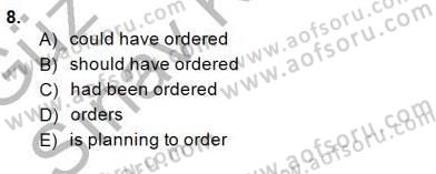 Pedagojik Gramer 1 Dersi 2014 - 2015 Yılı (Final) Dönem Sonu Sınav Soruları 8. Soru