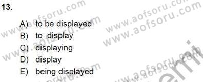 Pedagojik Gramer 1 Dersi Ara Sınavı Deneme Sınav Soruları 13. Soru