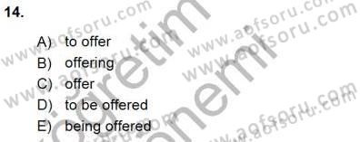 Pedagojik Gramer 1 Dersi Ara Sınavı Deneme Sınav Soruları 14. Soru