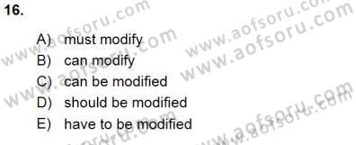 Pedagojik Gramer 1 Dersi Ara Sınavı Deneme Sınav Soruları 16. Soru