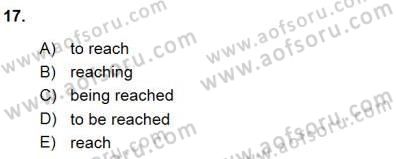 Pedagojik Gramer 1 Dersi Ara Sınavı Deneme Sınav Soruları 17. Soru