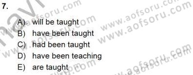 Pedagojik Gramer 1 Dersi Ara Sınavı Deneme Sınav Soruları 7. Soru
