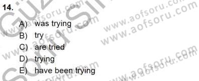 Pedagojik Gramer 1 Dersi 2015 - 2016 Yılı (Final) Dönem Sonu Sınav Soruları 14. Soru