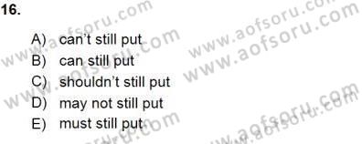 Pedagojik Gramer 1 Dersi 2015 - 2016 Yılı (Final) Dönem Sonu Sınav Soruları 16. Soru