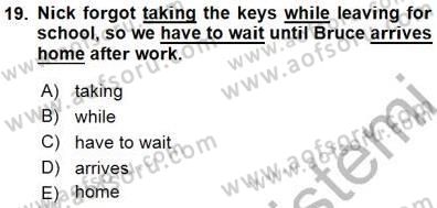 Pedagojik Gramer 1 Dersi 2015 - 2016 Yılı (Final) Dönem Sonu Sınav Soruları 19. Soru