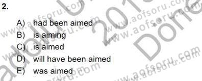 Pedagojik Gramer 1 Dersi 2015 - 2016 Yılı (Final) Dönem Sonu Sınav Soruları 2. Soru