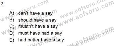 Pedagojik Gramer 1 Dersi 2015 - 2016 Yılı (Final) Dönem Sonu Sınav Soruları 7. Soru