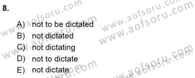 Pedagojik Gramer 1 Dersi 2015 - 2016 Yılı (Final) Dönem Sonu Sınav Soruları 8. Soru