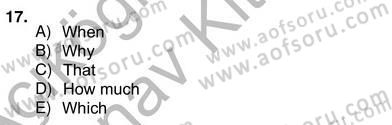 Pedagojik Gramer 2 Dersi 2012 - 2013 Yılı (Vize) Ara Sınav Soruları 17. Soru