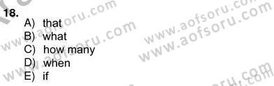 Pedagojik Gramer 2 Dersi 2012 - 2013 Yılı (Vize) Ara Sınav Soruları 18. Soru