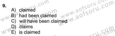 Pedagojik Gramer 2 Dersi 2012 - 2013 Yılı (Vize) Ara Sınav Soruları 9. Soru