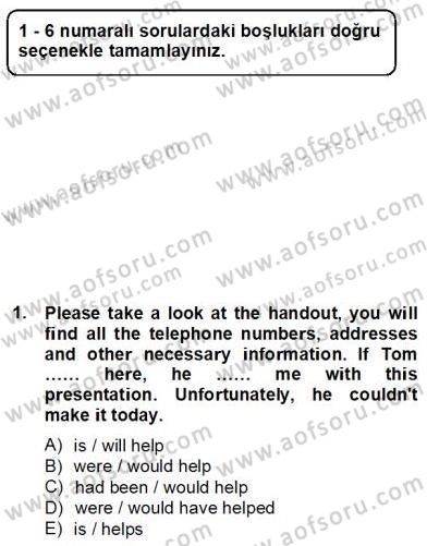 Pedagojik Gramer 2 Dersi 2012 - 2013 Yılı (Final) Dönem Sonu Sınav Soruları 1. Soru