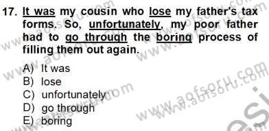 Pedagojik Gramer 2 Dersi 2012 - 2013 Yılı (Final) Dönem Sonu Sınav Soruları 17. Soru