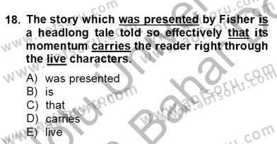 Pedagojik Gramer 2 Dersi 2012 - 2013 Yılı (Final) Dönem Sonu Sınav Soruları 18. Soru