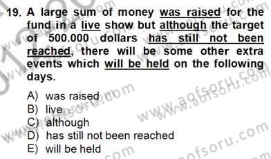 Pedagojik Gramer 2 Dersi 2012 - 2013 Yılı (Final) Dönem Sonu Sınav Soruları 19. Soru