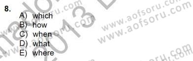 Pedagojik Gramer 2 Dersi 2012 - 2013 Yılı (Final) Dönem Sonu Sınav Soruları 8. Soru