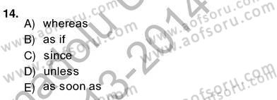 Pedagojik Gramer 2 Dersi 2013 - 2014 Yılı (Vize) Ara Sınav Soruları 14. Soru
