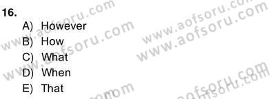 Pedagojik Gramer 2 Dersi 2013 - 2014 Yılı (Vize) Ara Sınav Soruları 16. Soru