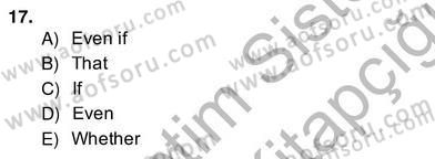 Pedagojik Gramer 2 Dersi 2013 - 2014 Yılı (Vize) Ara Sınav Soruları 17. Soru
