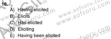 Pedagojik Gramer 2 Dersi 2013 - 2014 Yılı (Vize) Ara Sınav Soruları 18. Soru