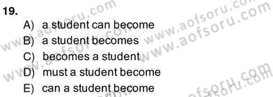 Pedagojik Gramer 2 Dersi 2013 - 2014 Yılı (Vize) Ara Sınav Soruları 19. Soru