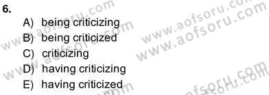 Pedagojik Gramer 2 Dersi 2013 - 2014 Yılı (Vize) Ara Sınav Soruları 6. Soru