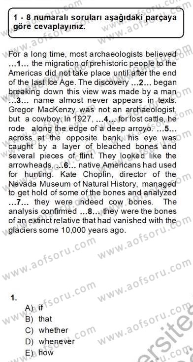 Pedagojik Gramer 2 Dersi 2013 - 2014 Yılı (Final) Dönem Sonu Sınav Soruları 1. Soru