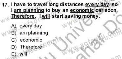 Pedagojik Gramer 2 Dersi 2013 - 2014 Yılı (Final) Dönem Sonu Sınav Soruları 17. Soru