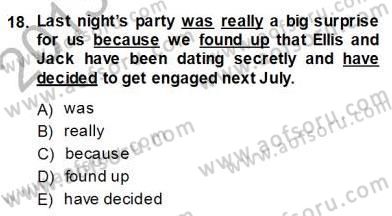 Pedagojik Gramer 2 Dersi 2013 - 2014 Yılı (Final) Dönem Sonu Sınav Soruları 18. Soru