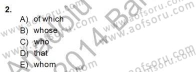 Pedagojik Gramer 2 Dersi 2013 - 2014 Yılı (Final) Dönem Sonu Sınav Soruları 2. Soru