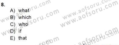 Pedagojik Gramer 2 Dersi 2013 - 2014 Yılı (Final) Dönem Sonu Sınav Soruları 8. Soru