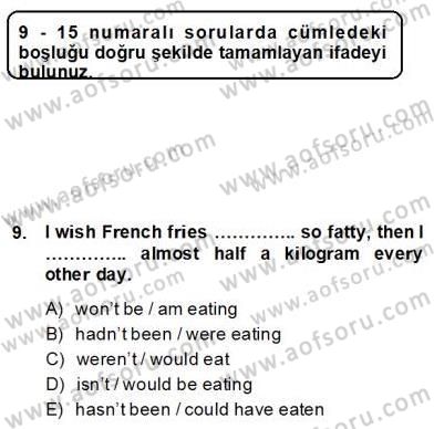 Pedagojik Gramer 2 Dersi 2013 - 2014 Yılı (Final) Dönem Sonu Sınav Soruları 9. Soru