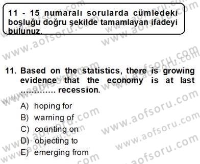 Pedagojik Gramer 2 Dersi 2013 - 2014 Yılı Tek Ders Sınav Soruları 11. Soru