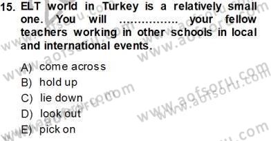 Pedagojik Gramer 2 Dersi 2013 - 2014 Yılı Tek Ders Sınav Soruları 15. Soru