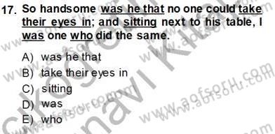 Pedagojik Gramer 2 Dersi 2013 - 2014 Yılı Tek Ders Sınav Soruları 17. Soru