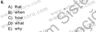 Pedagojik Gramer 2 Dersi 2013 - 2014 Yılı Tek Ders Sınav Soruları 6. Soru